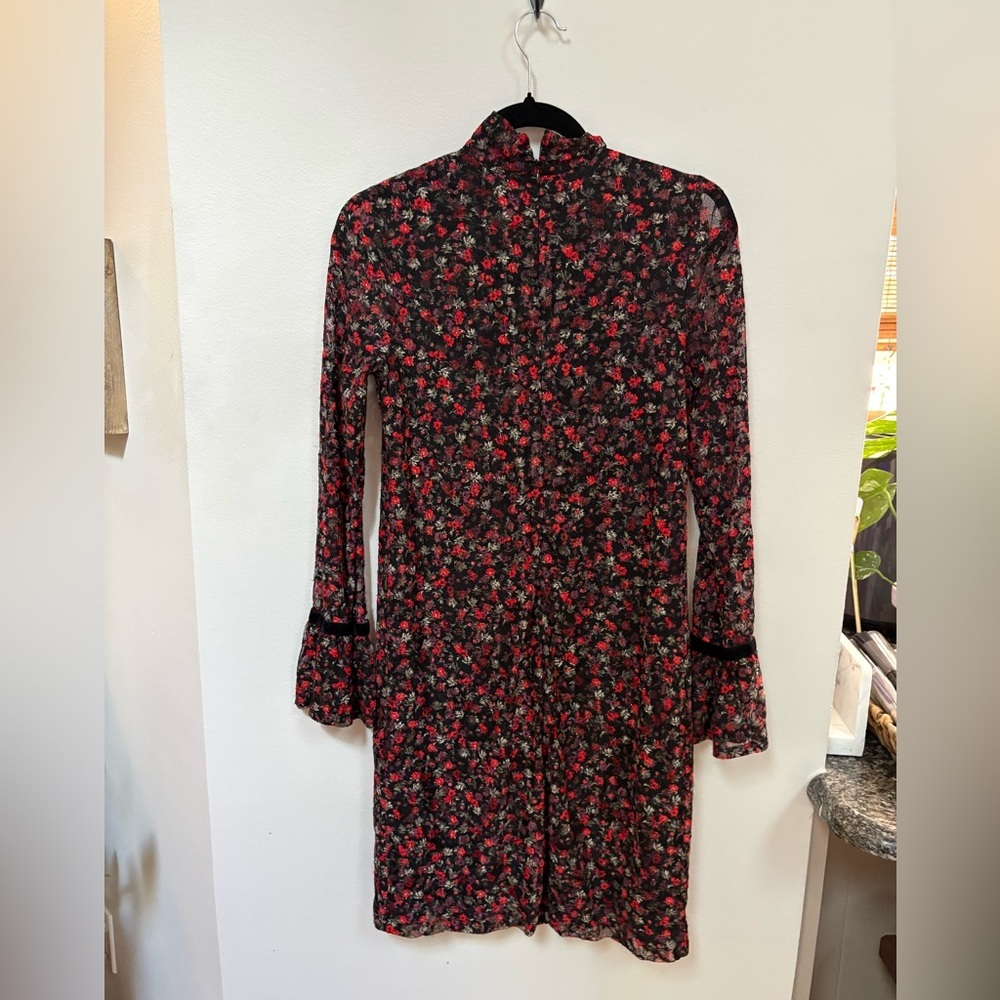 Vintage Libby Edelman black floral dress size XS - Picture 3 of 4